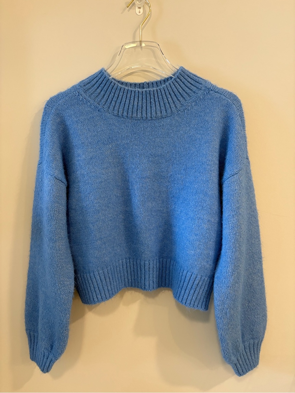 American Eagle Outfitters Sky Blue Cropped Turtleneck Sweater